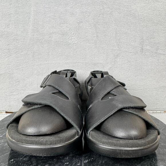 SAS Huggy Cross Strap Sandal Black Leather Comfort Women's Size 9.5N US - Picture 2 of 8